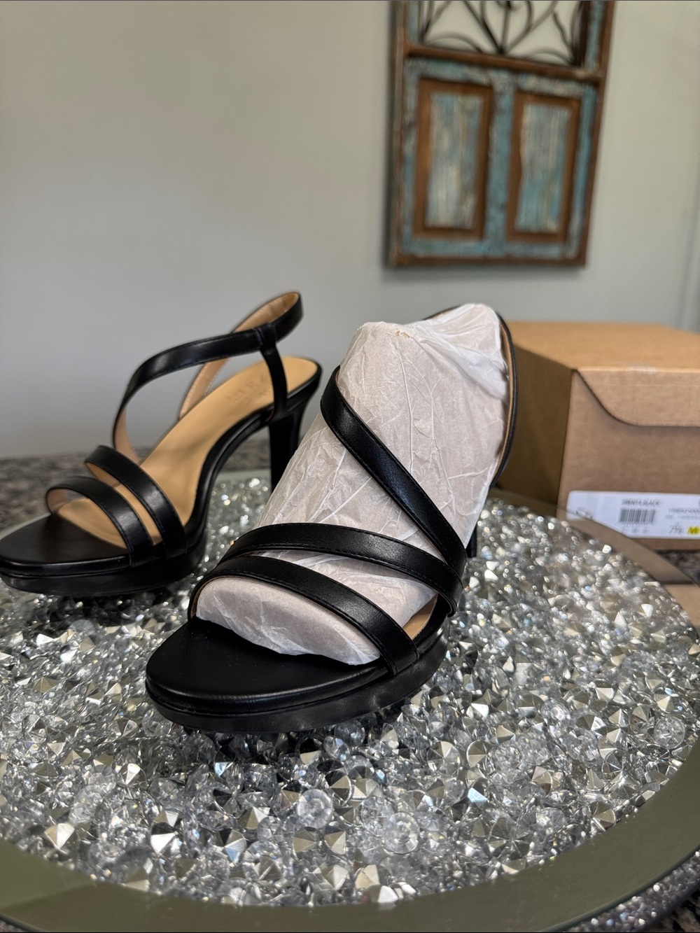 Naturalizer Brenta Black Strappy High Heel Sandals NEW 7.5 - Picture 6 of 16
